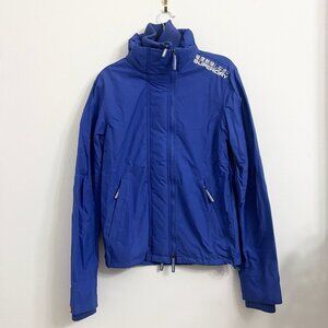 EUC Superdry Japan Windcheater Triple Zip Royal Blue Coat Jacket - Small MT2655